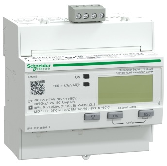 Náhled výrobku: Elektroměr iEM3155, 63 A, Modbus - 1 digitální vstup - 1 digitální výstup - přepínání tarifů